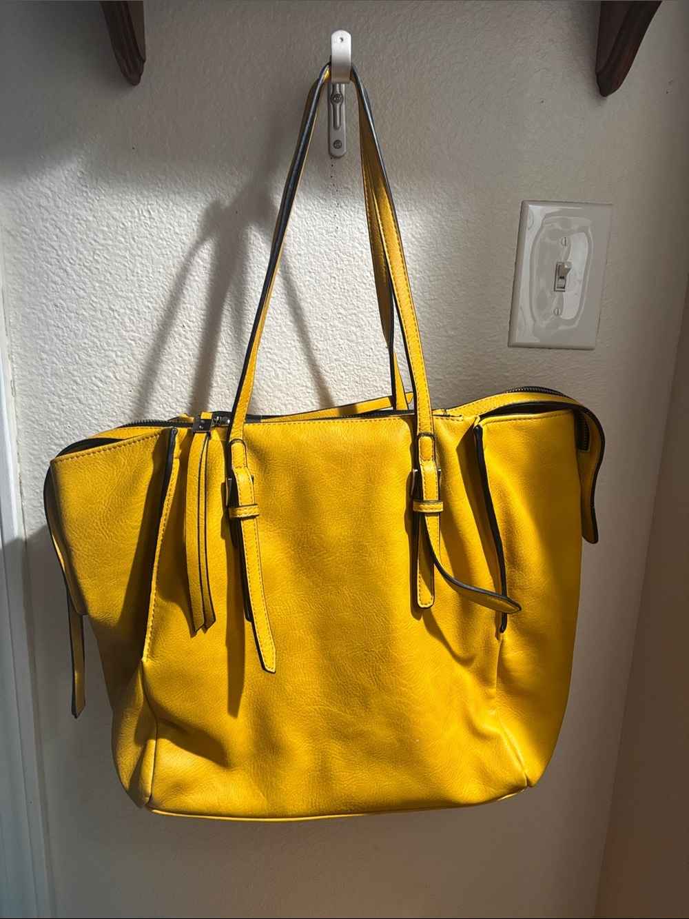 Urban Expressions Yellow Faux Leather Tote Bag